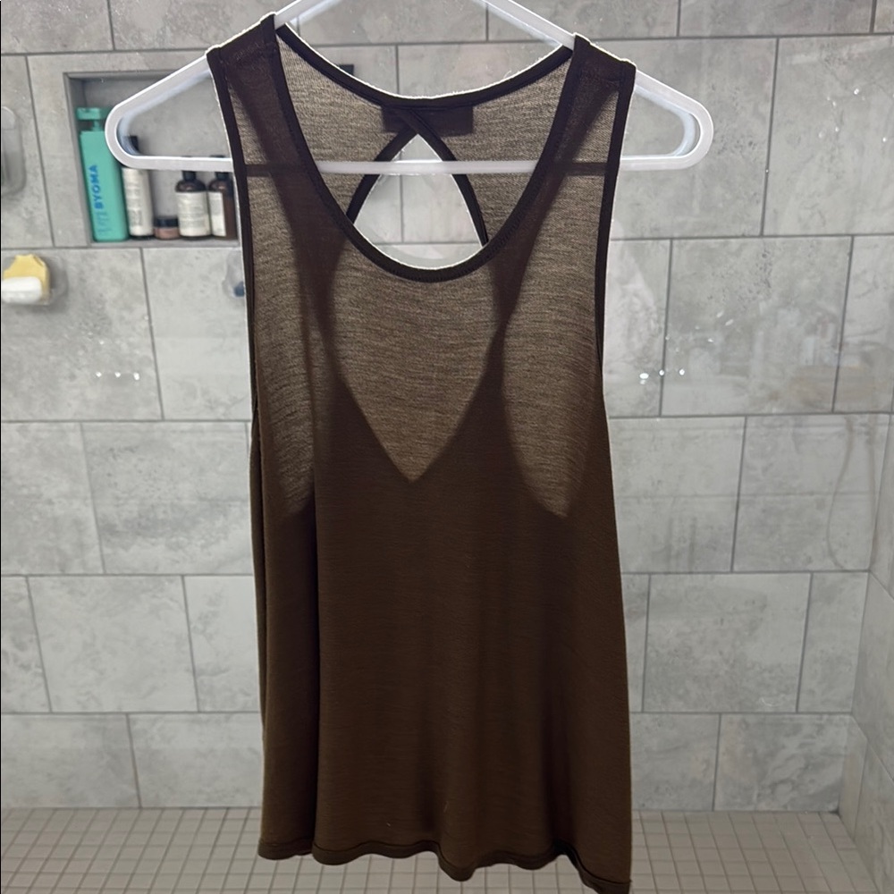 Brown Sheer Tank Top